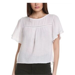 Michael Stars White Textured Blouse